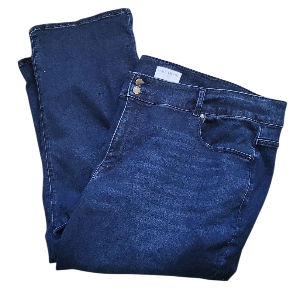 Lane Bryant Tighter Tummy Fit High-Rise Slim Straight Jeans Flex Magic Waistband - Picture 3 of 5